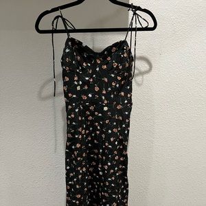 Black Floral SheIn Dress size S with slit